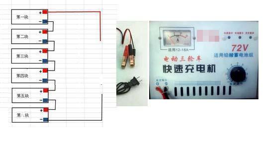 电瓶怎么接线图解 六个电瓶怎么接线图解